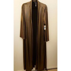 Coldesina Metallic Gold Oversize Maxi Duster Robe Pockets Sz XL/L NWT